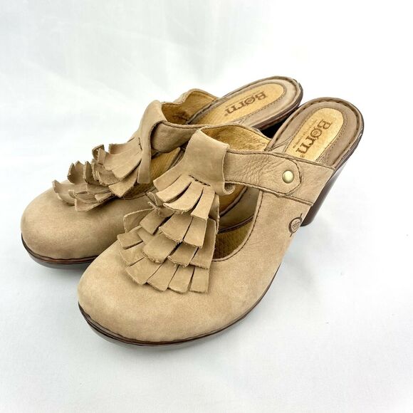 BORN Womens Pump Brown Suede Amera T-Strap Fringe Size 8 EU 39 W61939 - Picture 2 of 10
